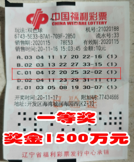 双色球中奖号码